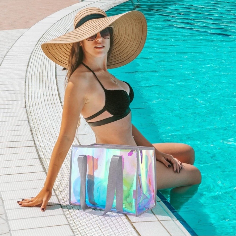 Holographic Tote Bag with Silver Straps - Picture 7 of 7